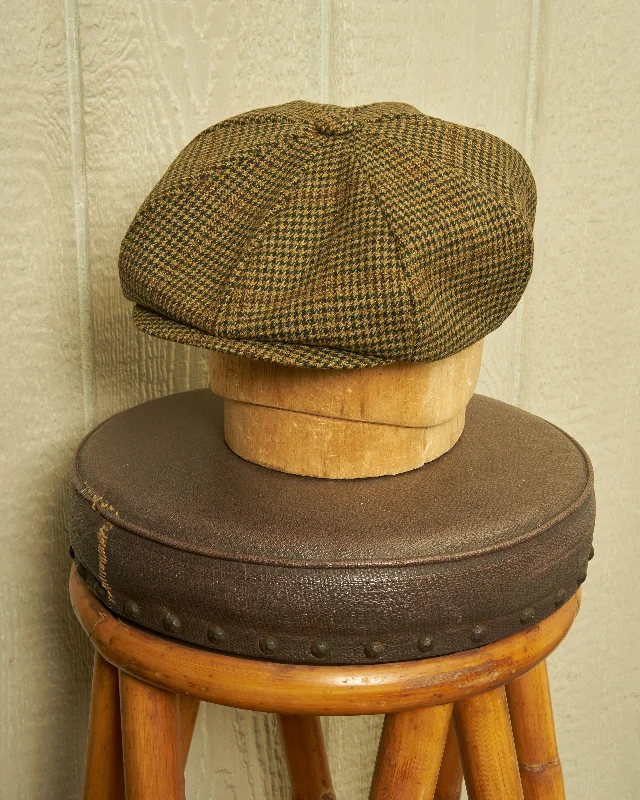 Apple Jack Cap in Windowpane Houndstooth Wool