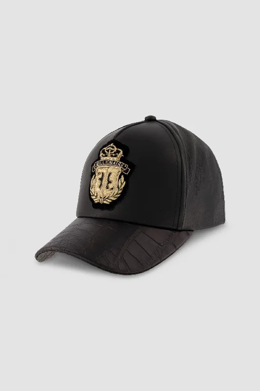 Billionaire Black/Gold Visor Crest Cap