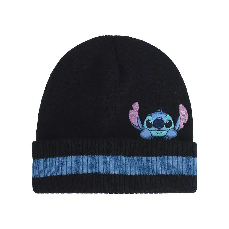 DISNEY LILO & STITCH PEEKING STRIPED BEANIE