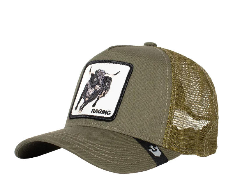 Goorin Bros Road Rage Olive Trucker Hat Raging Bull 101-1033-OLI