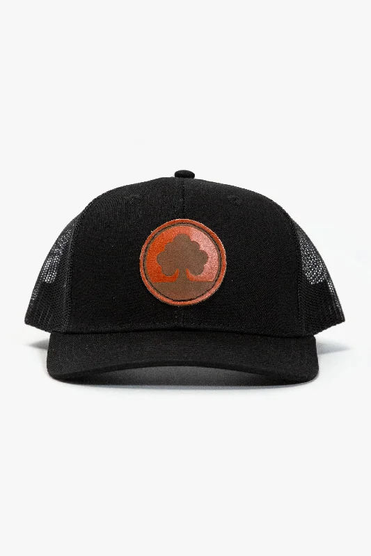 Leather Tree Trucker Hat