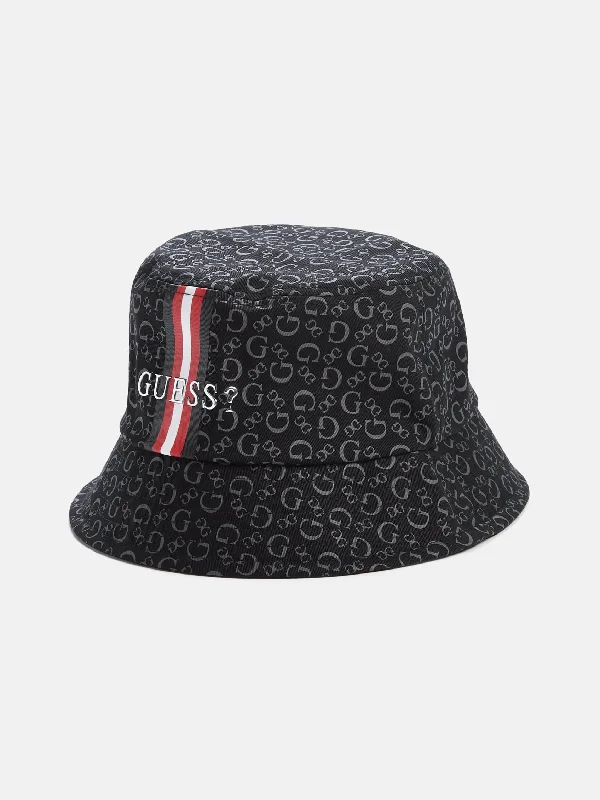 Logo Striped Bucket Hat