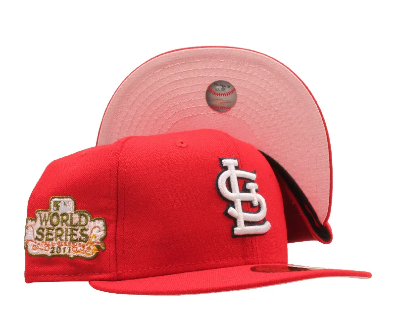 New Era 59Fifty MLB St. Louis Cardinals 2011 World Series Fitted W/ Pink Bottom