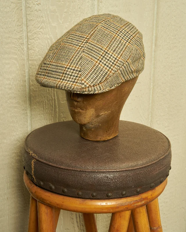 Touring Cap in Brown Houndstooth Wool