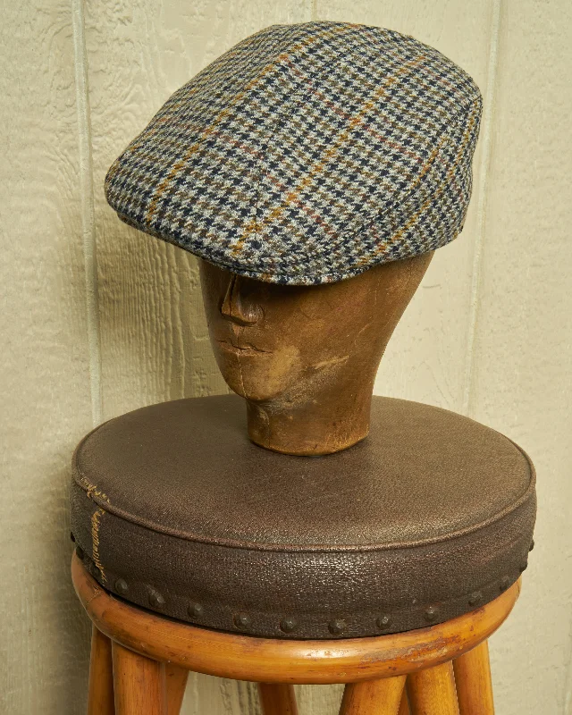 Touring Cap in Grey Houndstooth Wool