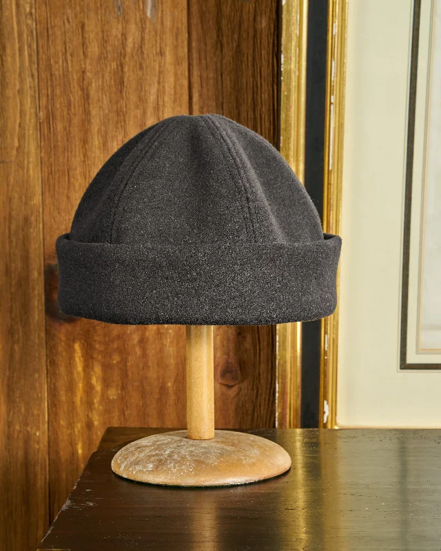 Wool Felt Harbour Cap in Charcoal