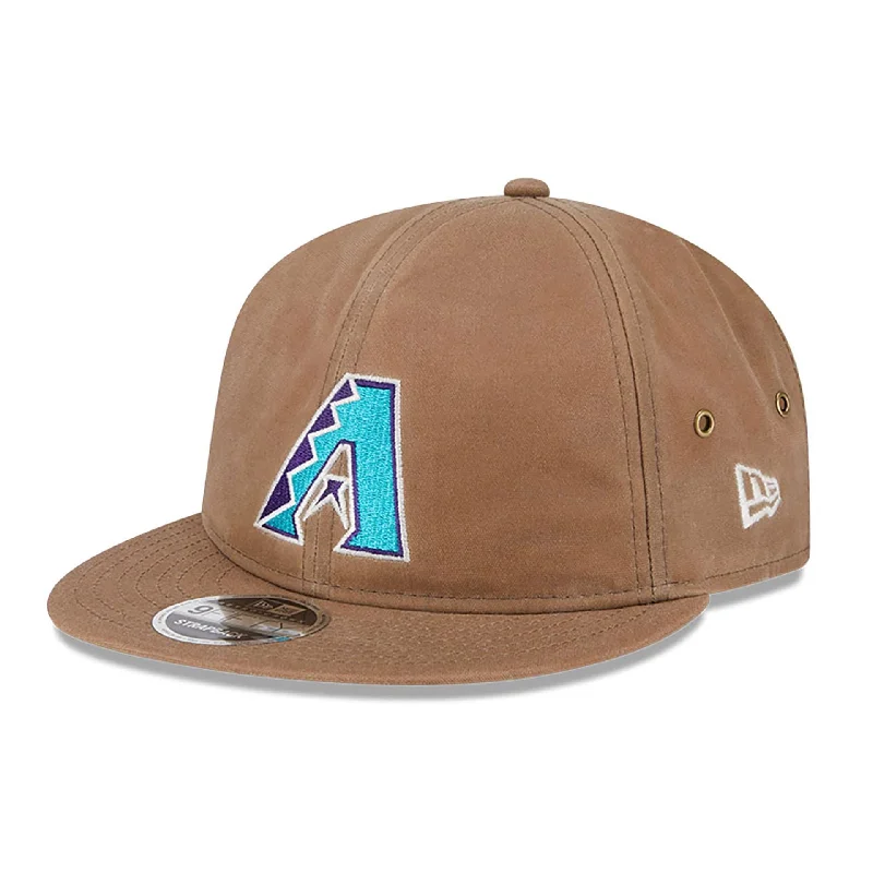 Arizona Diamondbacks Waxed Canvas Beige Retro Crown 9FIFTY Strapback Cap