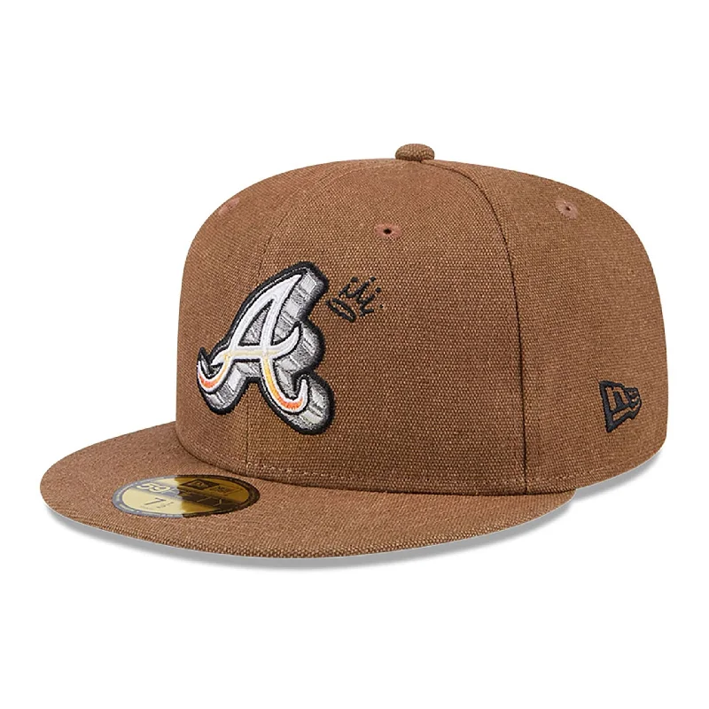 Atlanta Braves Logo Scribble Dark Brown 59FIFTY Fitted Cap