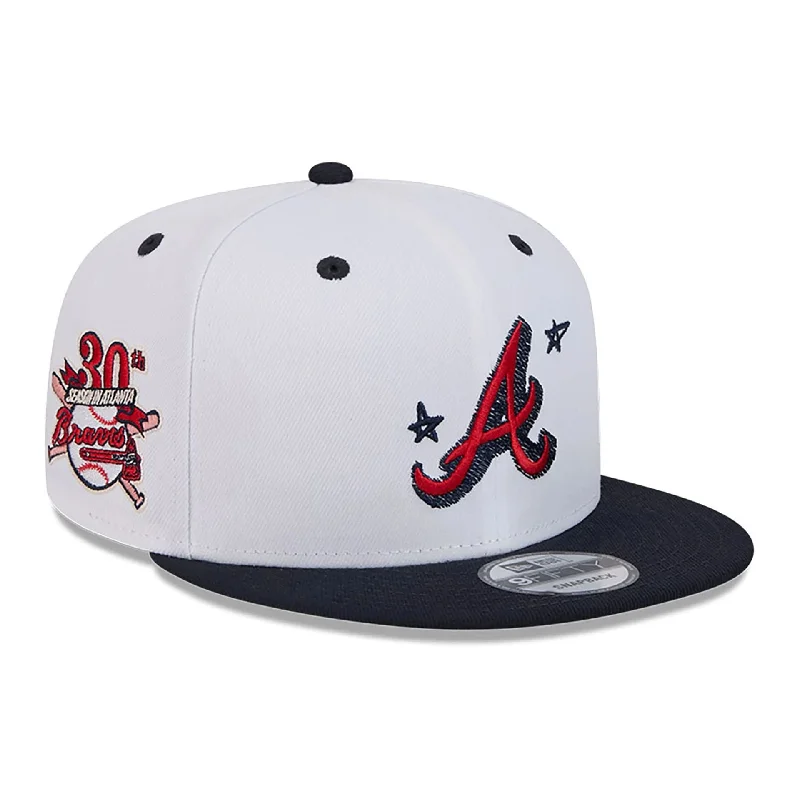 Atlanta Braves Official Doodles White 9FIFTY Snapback Cap