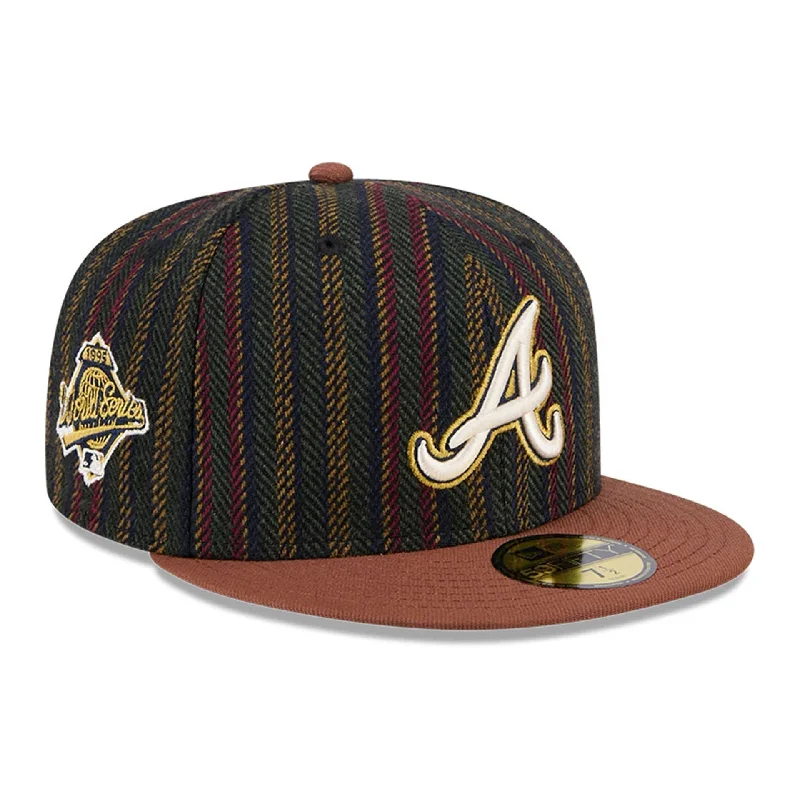 Atlanta Braves Vintage Herringbone Dark Brown 59FIFTY Fitted Cap