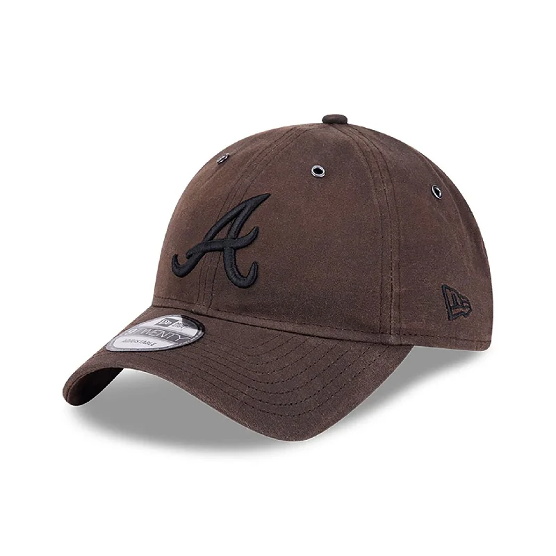 Atlanta Braves Waxed Canvas Dark Brown 9TWENTY Adjustable Cap