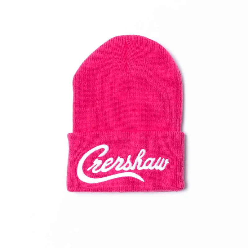 Crenshaw Limited Edition Heavyweight Beanie - Pink/White