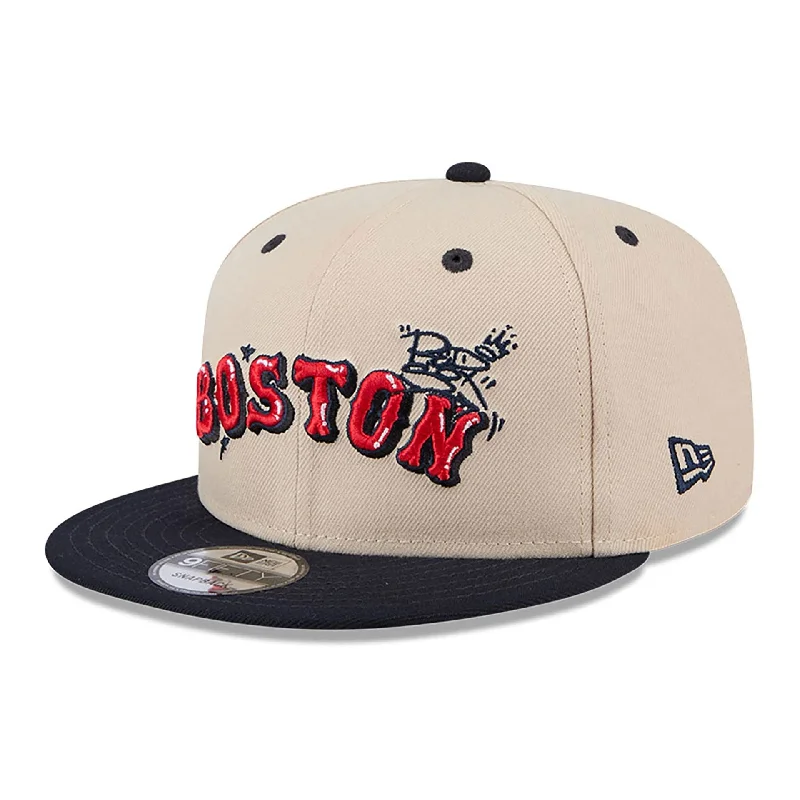 Boston Red Sox Team Art Beige 9FIFTY Snapback Cap