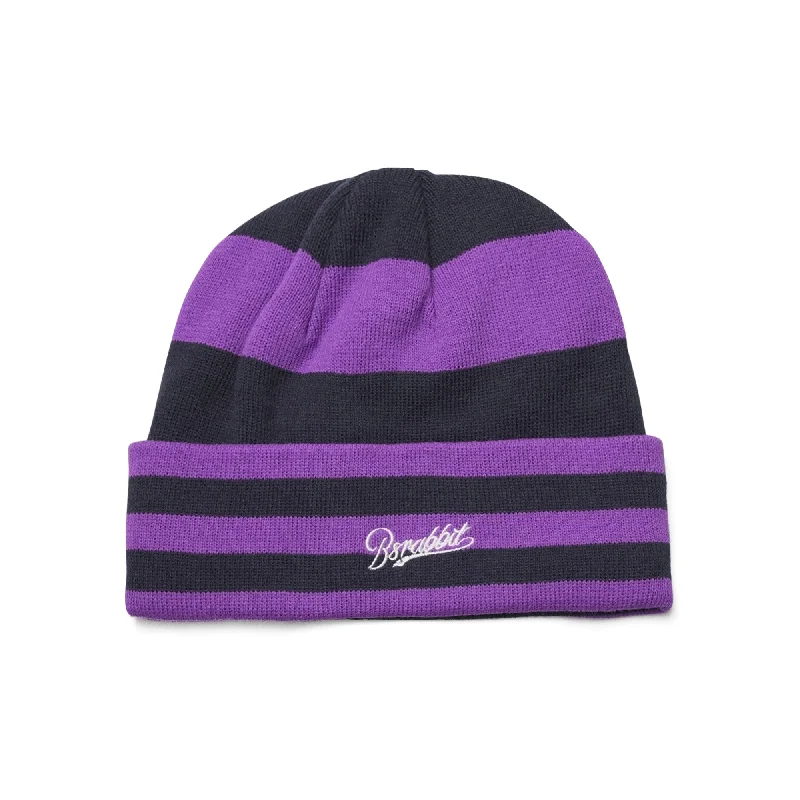 LOGO STRIPE BEANIE PURPLE