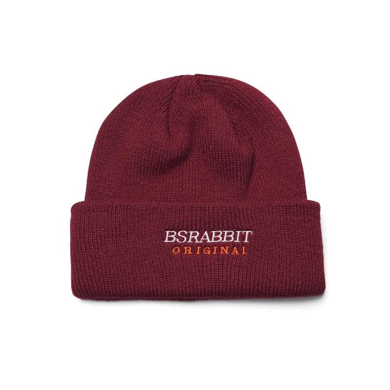 BSRABBIT LOGO BEANIE  BURGUNDY