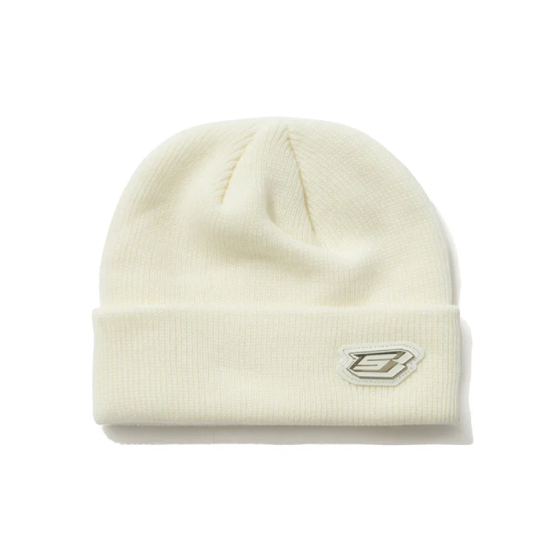 METAL LOGO BASIC BEANIE IVORY