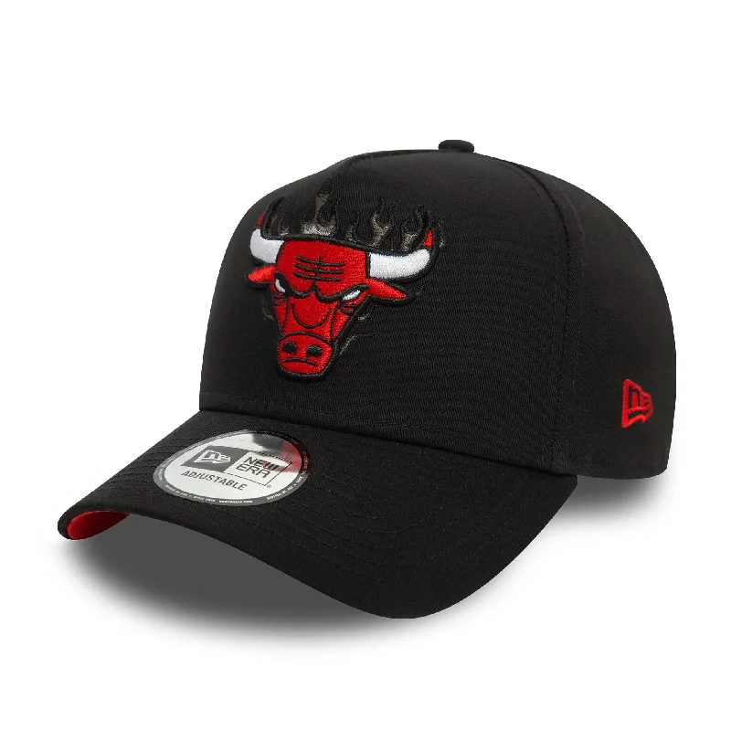 Chicago Bulls NBA Flame Black 9FORTY E-Frame Trucker Cap