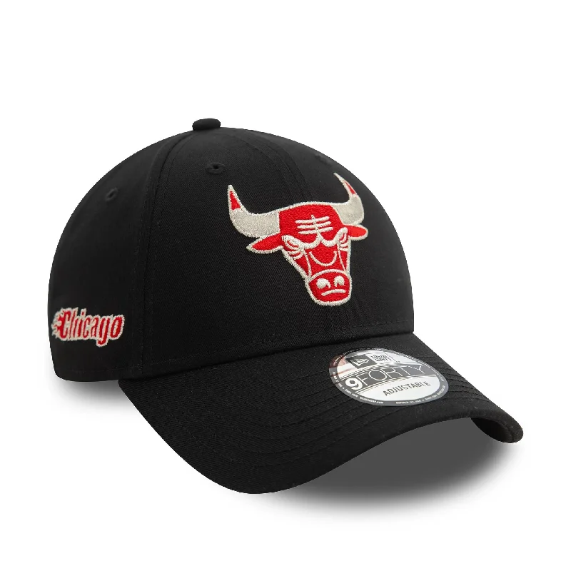 Chicago Bulls NBA Metallic Black 9FORTY Adjustable Cap