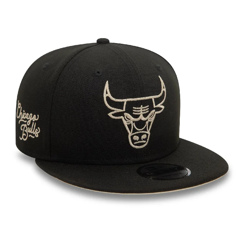 Chicago Bulls NBA Wordmark Black 9FIFTY Snapback Cap