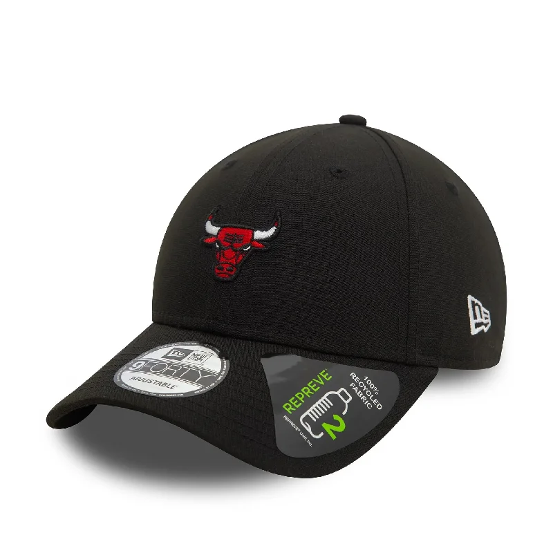 Chicago Bulls Repreve® Mini Logo Black 9FORTY Adjustable Cap