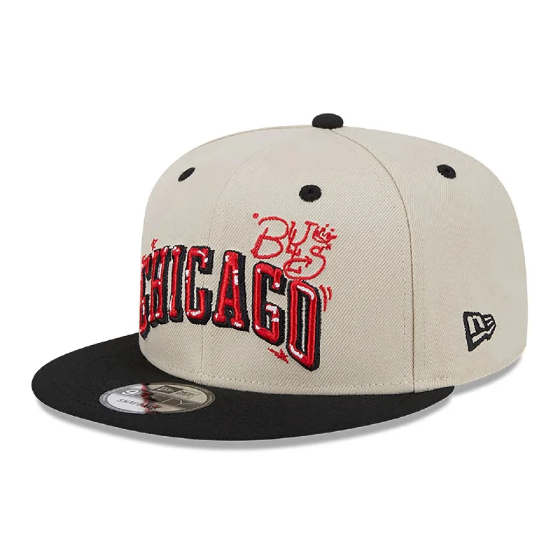 Chicago Bulls Team Art Beige 9FIFTY Snapback Cap