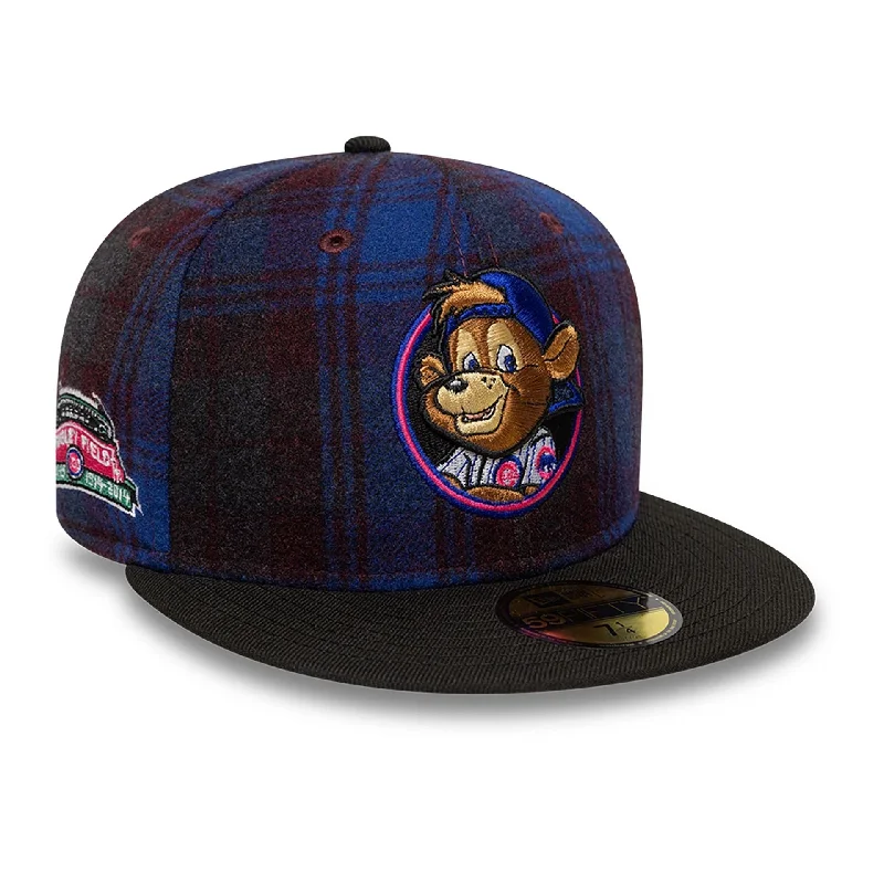 Chicago Cubs Mascot Plaid Purple 59FIFTY Fitted Cap