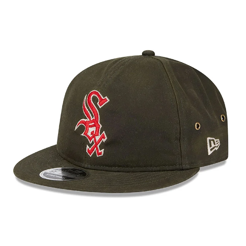 Chicago White Sox Waxed Canvas Dark Green Retro Crown 9FIFTY Strapback Cap