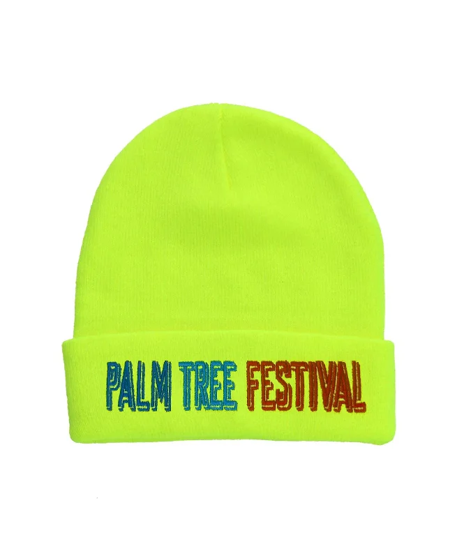 PALM TREE FESTIVAL ASPEN 2023 BEANIE - NEON YELLOW