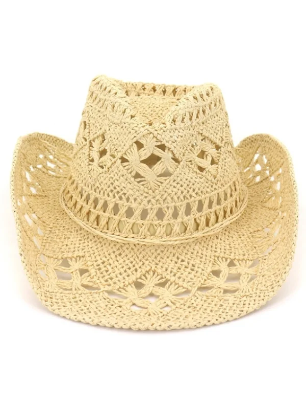 Simple Chic Beige Straw Cowboy Hat