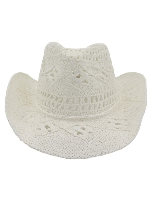 Simple Chic White Straw Cowboy Hat