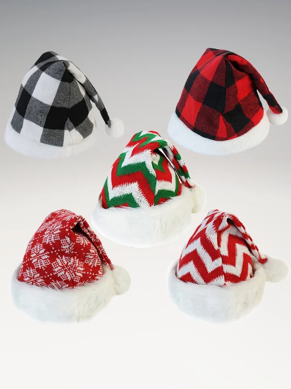 Girls Don't Forget The Hat Patterned Santa Hat