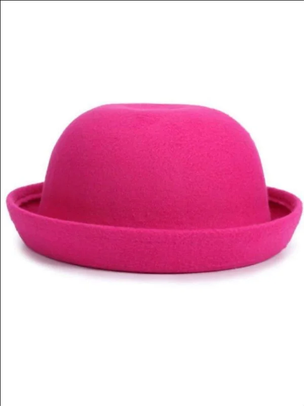 Girls Wool Bowler Hat