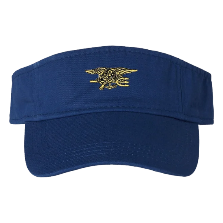 Gold Trident Bio-Washed Royal Blue Visor