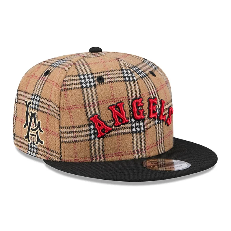 LA Angels Tan Tartan Beige 9FIFTY Snapback Cap