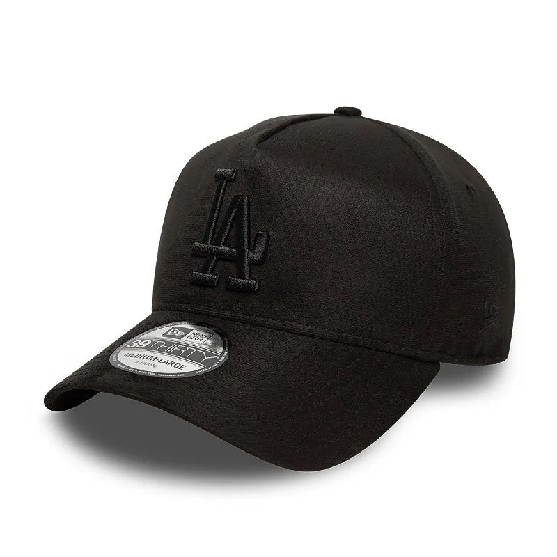 LA Dodgers MLB Suede Black 39THIRTY A-Frame Stretch Fit Cap