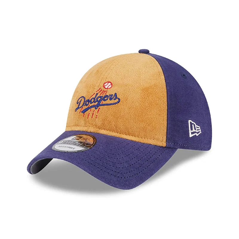 LA Dodgers Tan Texture Dark Blue 9TWENTY Adjustable Cap