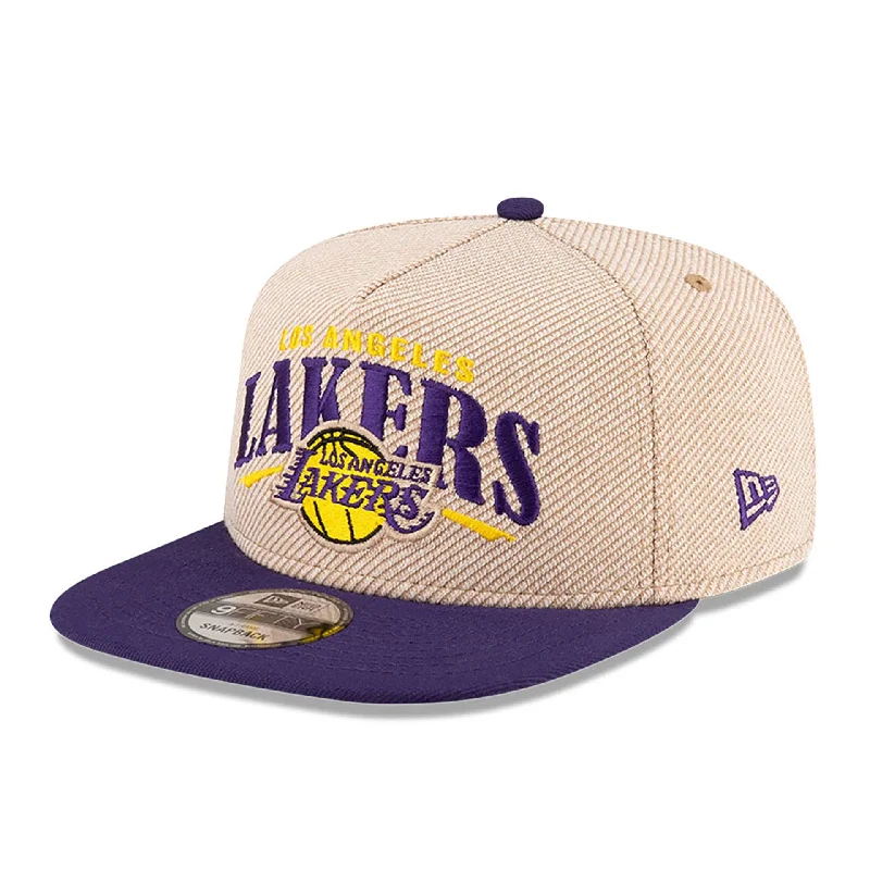 LA Lakers NBA Terry Heather Tan 9FIFTY A-Frame Snapback Adjustable Cap