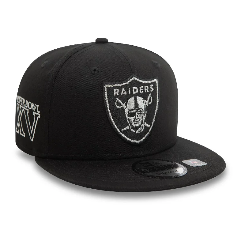 Las Vegas Raiders Metallic Outline Black 9FIFTY Snapback Cap