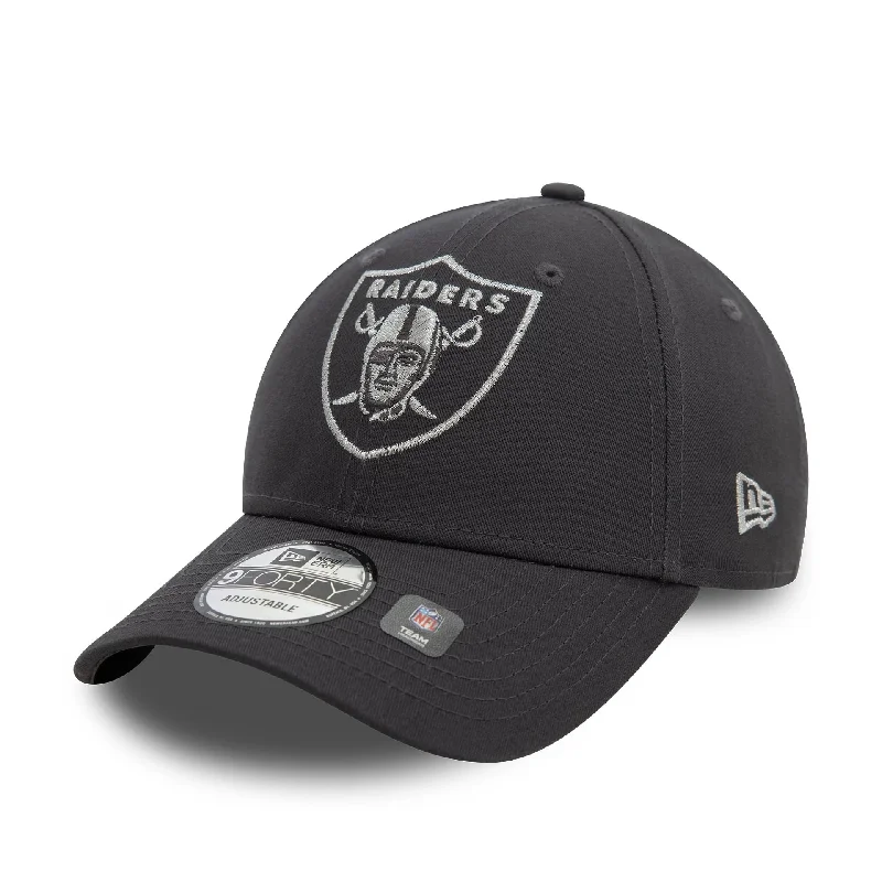 Las Vegas Raiders Metallic Outline Dark Grey 9FORTY Adjustable Cap