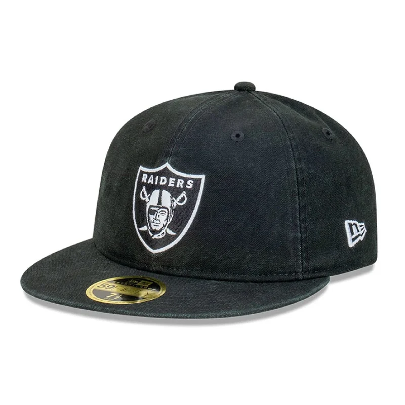 Las Vegas Raiders Snow Washed Canvas Black Retro Crown 59FIFTY Fitted Cap