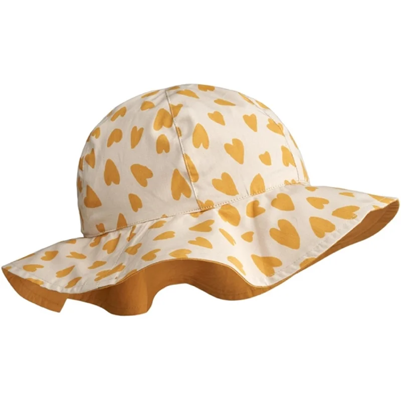 Liewood Amelia Reversible Sun Hat Hearts Sandy Yellow Mellow