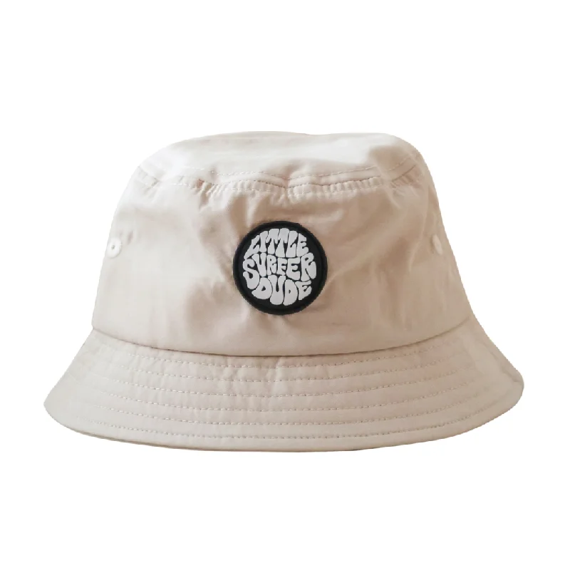 Little Surfer Dude Khaki Nylon Bucket Hat