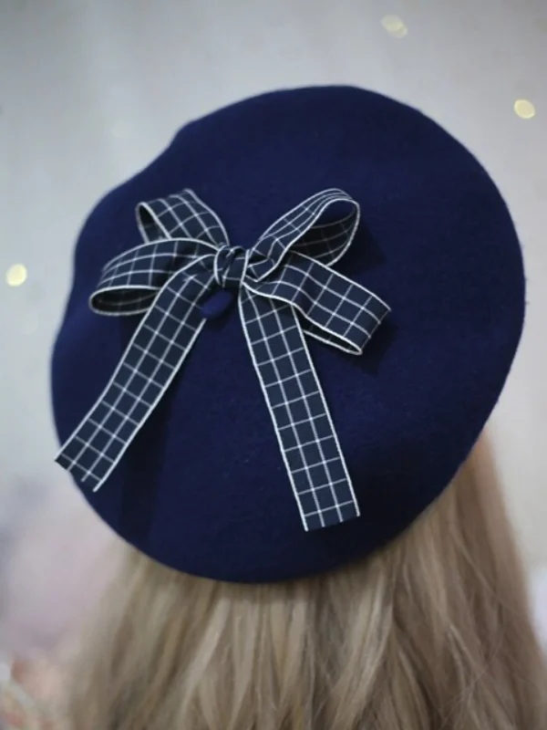 Loveliest Day Bow Embellished Beret Hat