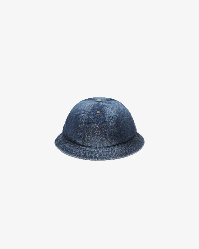 WASHED DENIM BELL BUCKET HAT