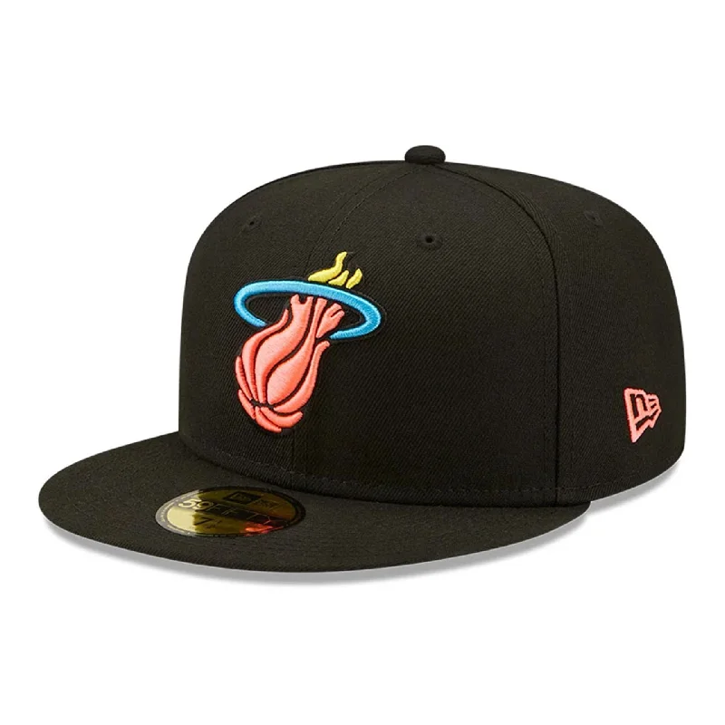 Miami Heat Neon Black 59FIFTY Fitted Cap