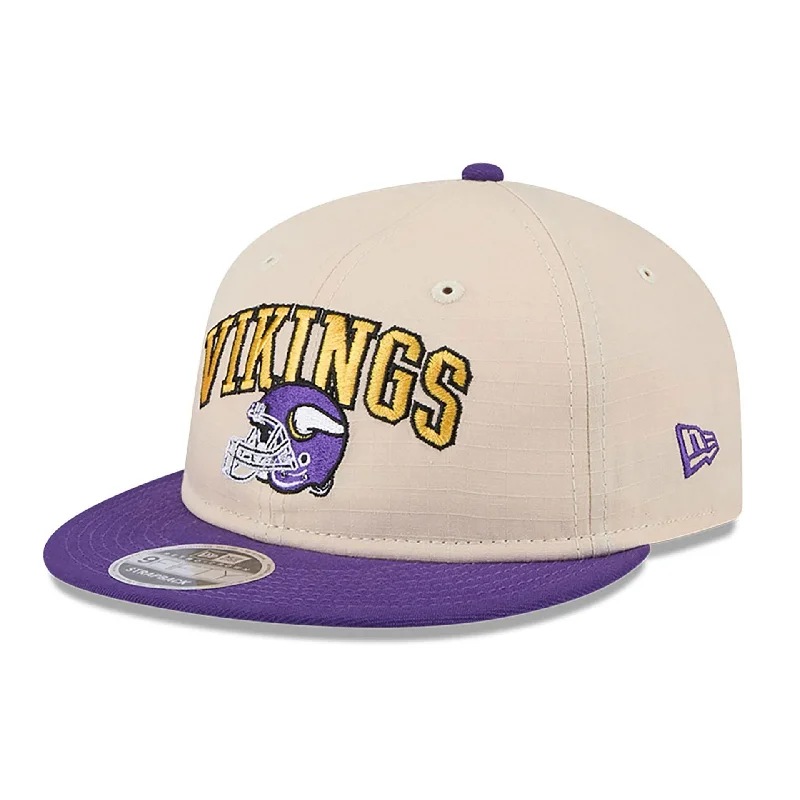 Minnesota Vikings Historic Helmet Beige Retro Crown 9FIFTY Snapback Cap