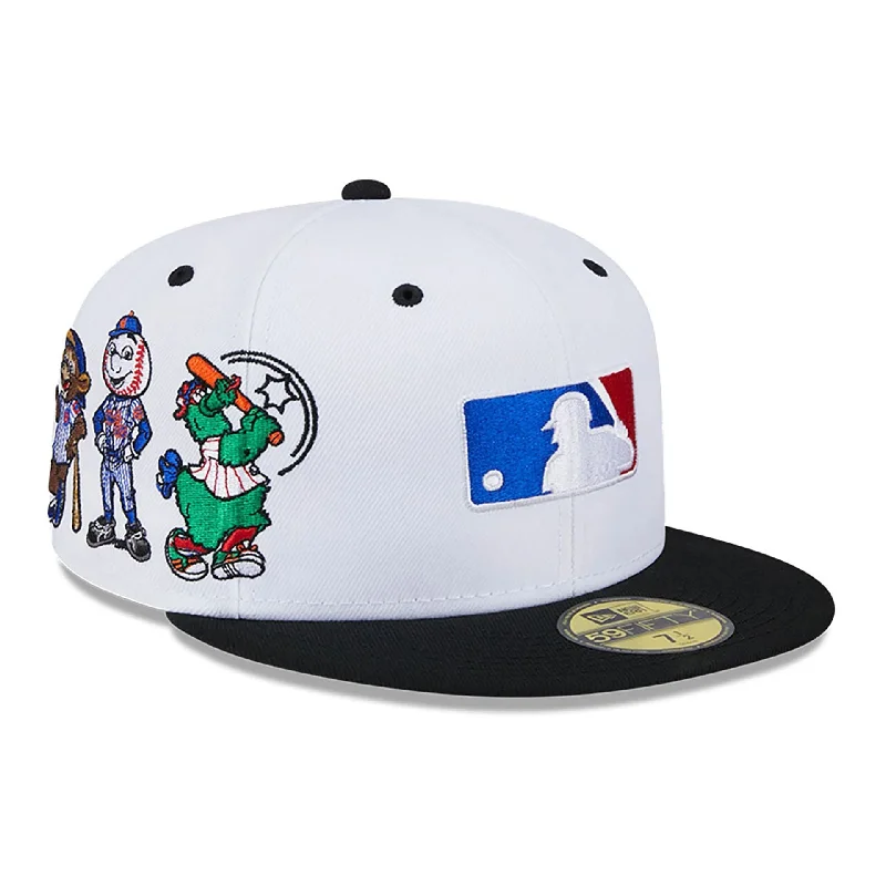 National League Logo MLB League Mascots White 59FIFTY Fitted Cap