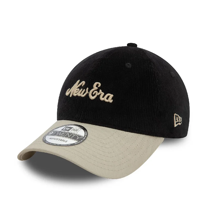 New Era Script Cord Black 9TWENTY Adjustable Cap