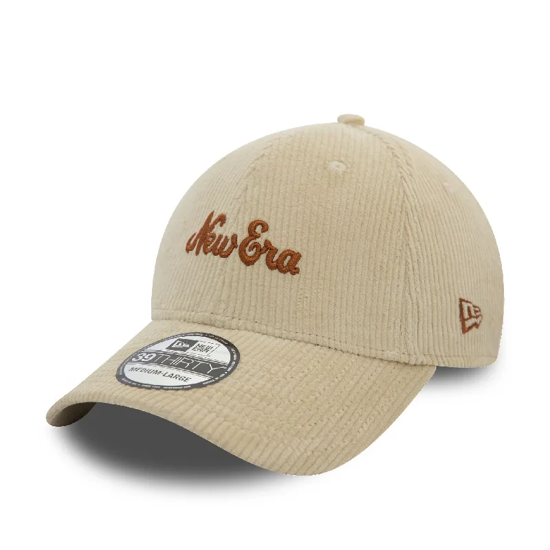 New Era Script Cord Light Beige 39THIRTY Stretch Fit Cap