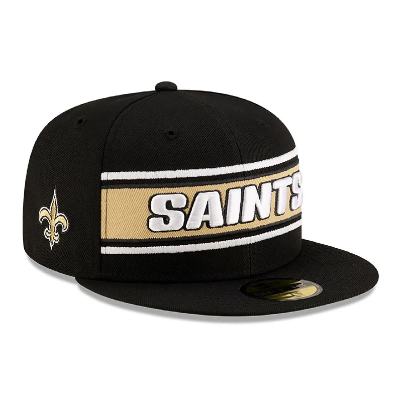 New Orleans Saints NFL Sideline 2024 Black 59FIFTY Fitted Cap